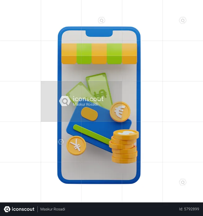 Mobile Currency  3D Icon