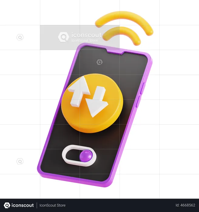 Mobile Data  3D Icon