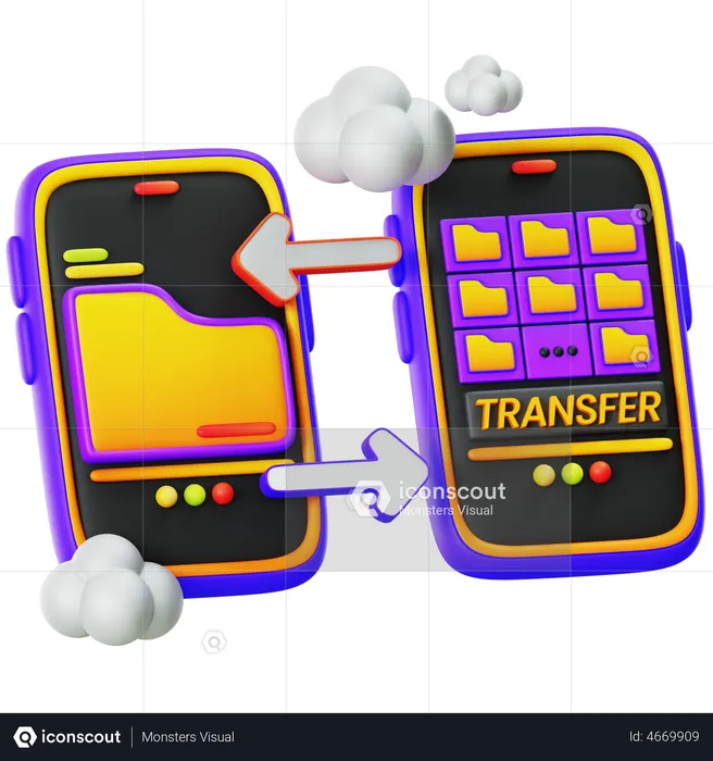 Mobile Data Transfer  3D Illustration