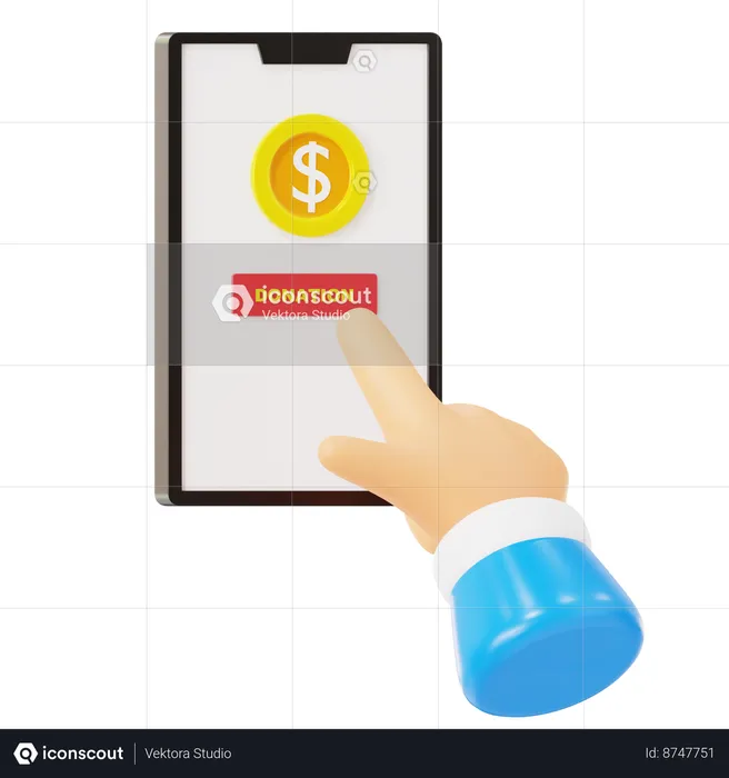 Mobile Donation  3D Icon