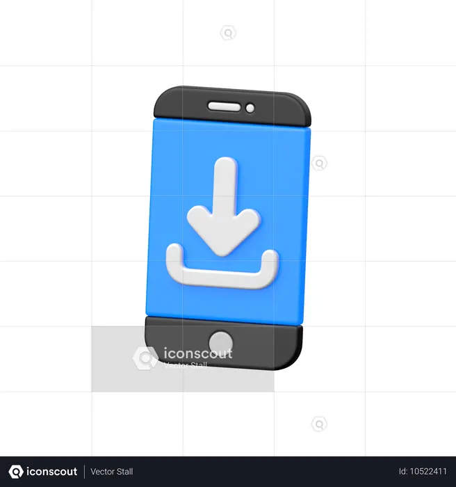 Mobile Download  3D Icon