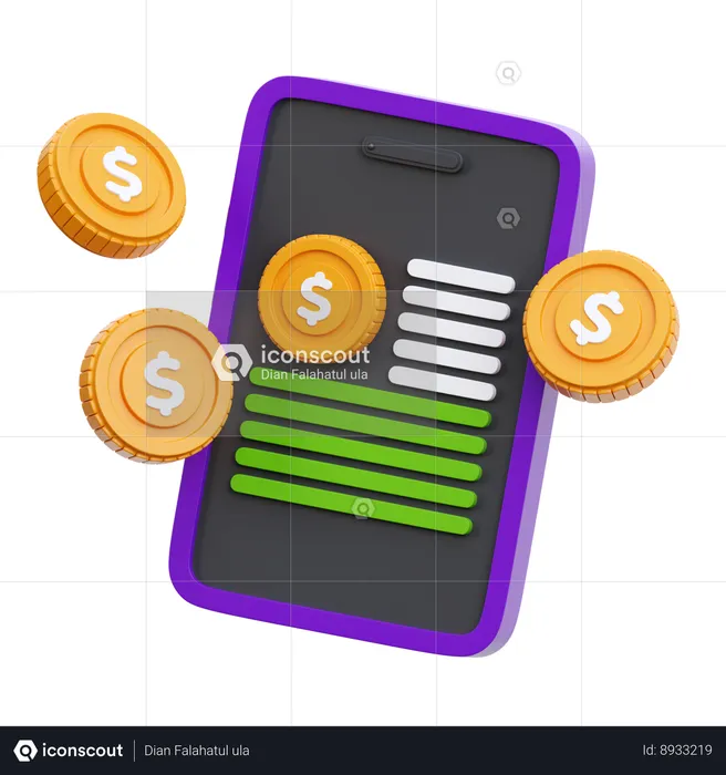 Mobile Finance  3D Icon