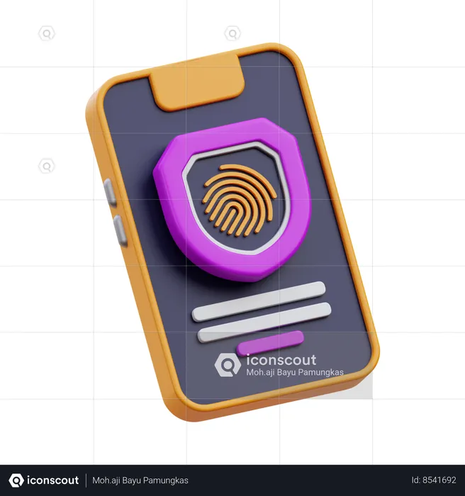 Mobile Fingerprint  3D Icon