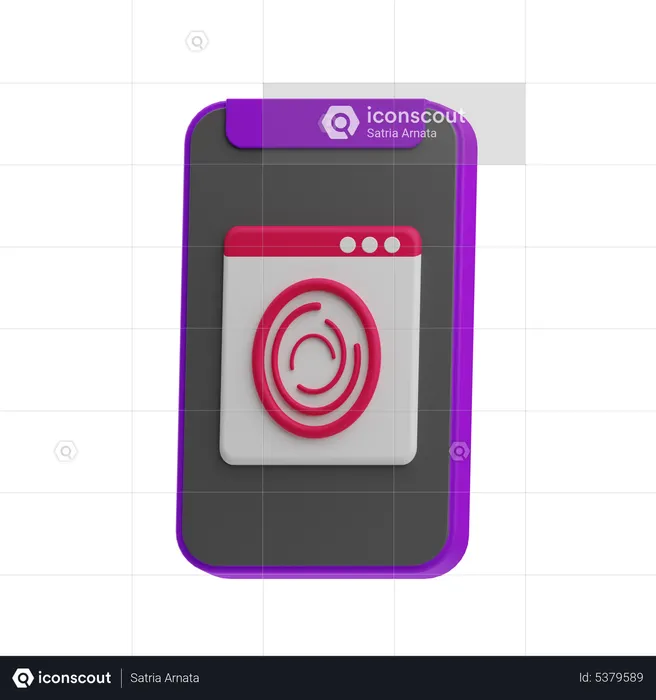 Mobile Fingerprint  3D Icon