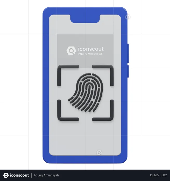 Mobile Fingerprint  3D Icon