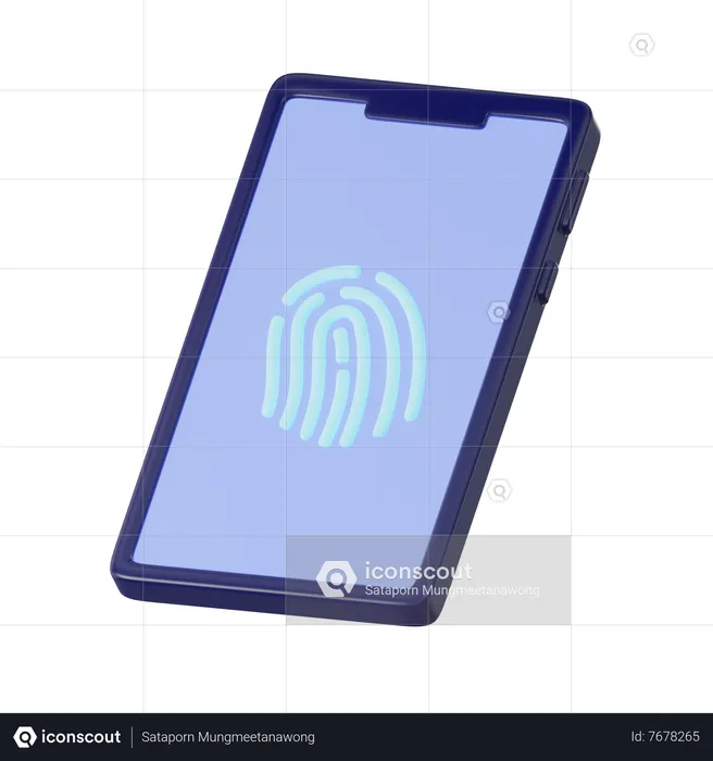 Mobile Fingerprint  3D Icon