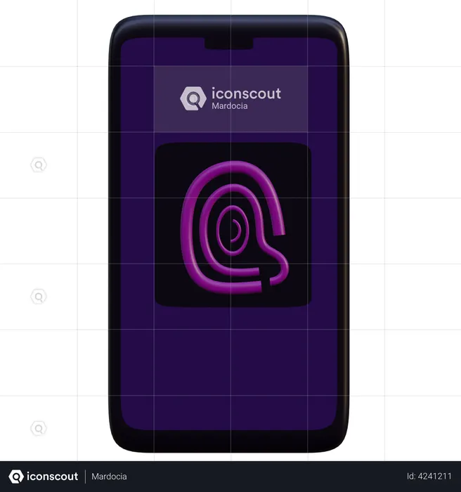 Mobile Fingerprint Lock  3D Icon