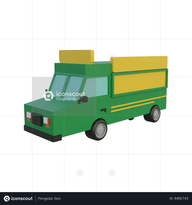 Mobile Food Truck  3D Illustration
