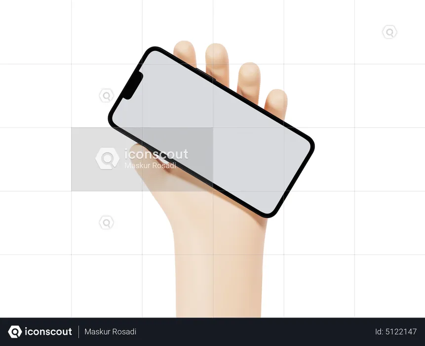 Mobile Holding Gesture  3D Icon