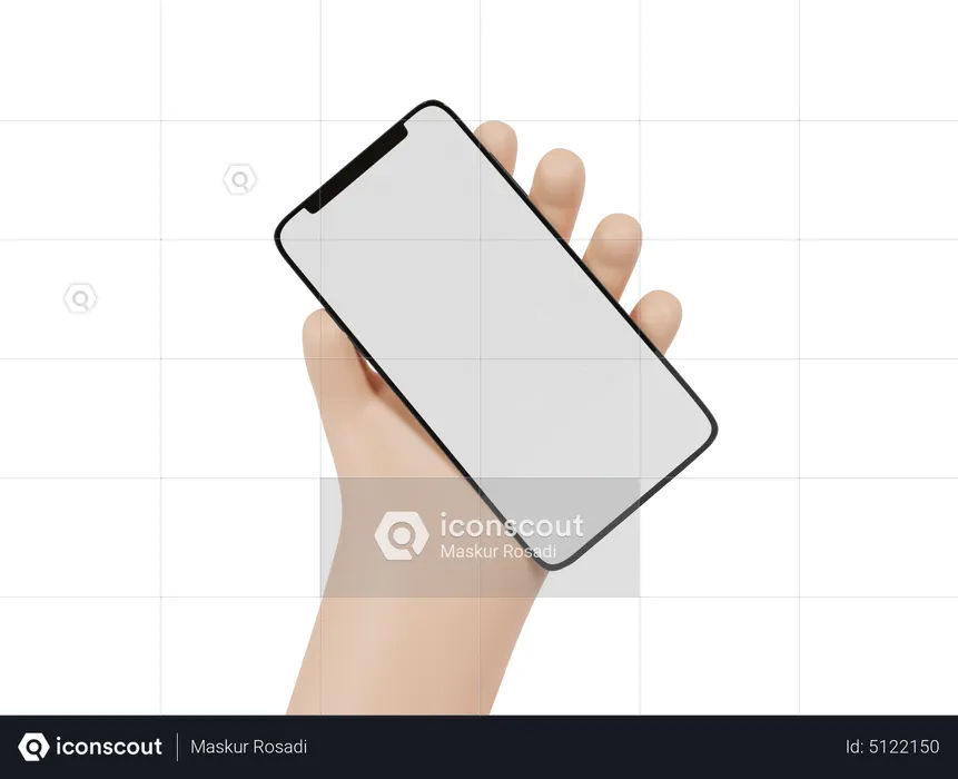 Mobile Holding Gesture  3D Icon