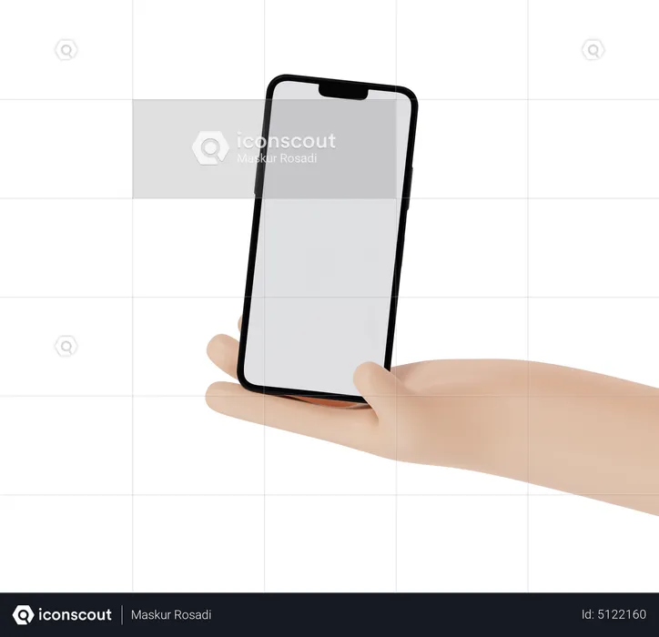 Mobile Holding Gesture  3D Icon