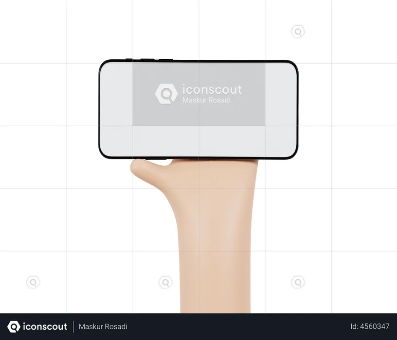 Mobile Holding Gesture  3D Illustration