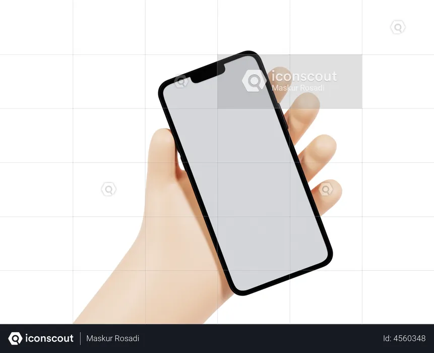 Mobile Holding Gesture  3D Illustration