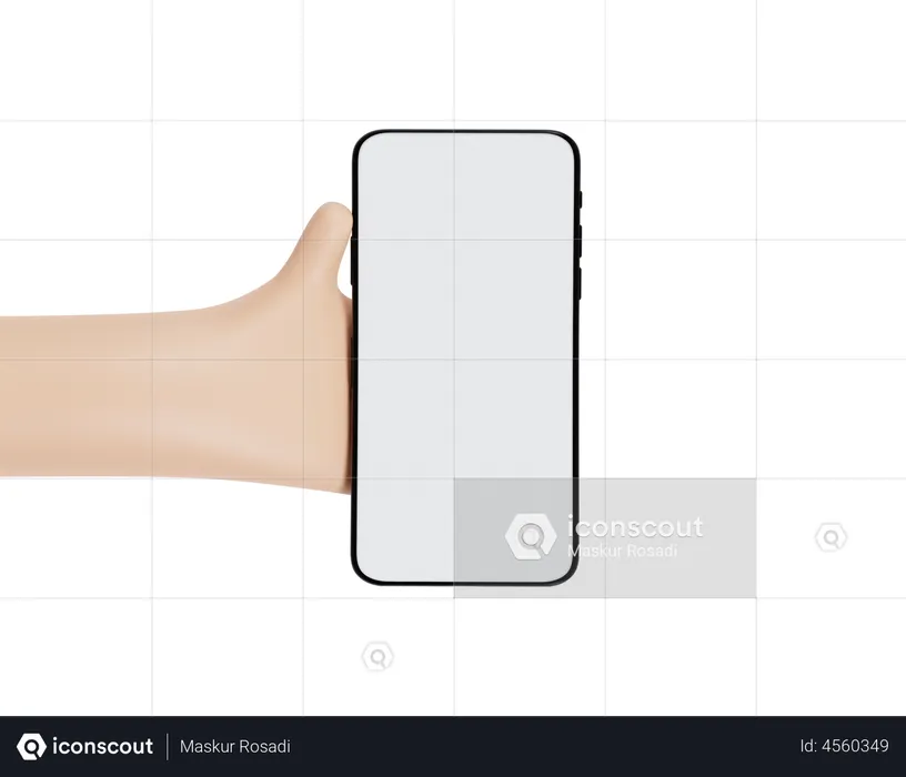 Mobile Holding Gesture  3D Illustration