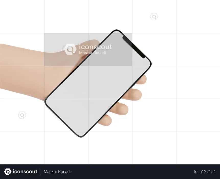 Mobile Holding Gesture  3D Icon