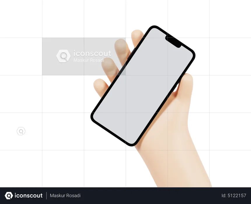 Mobile Holding Gesture  3D Icon