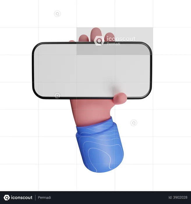 Mobile holding hand gesture  3D Illustration