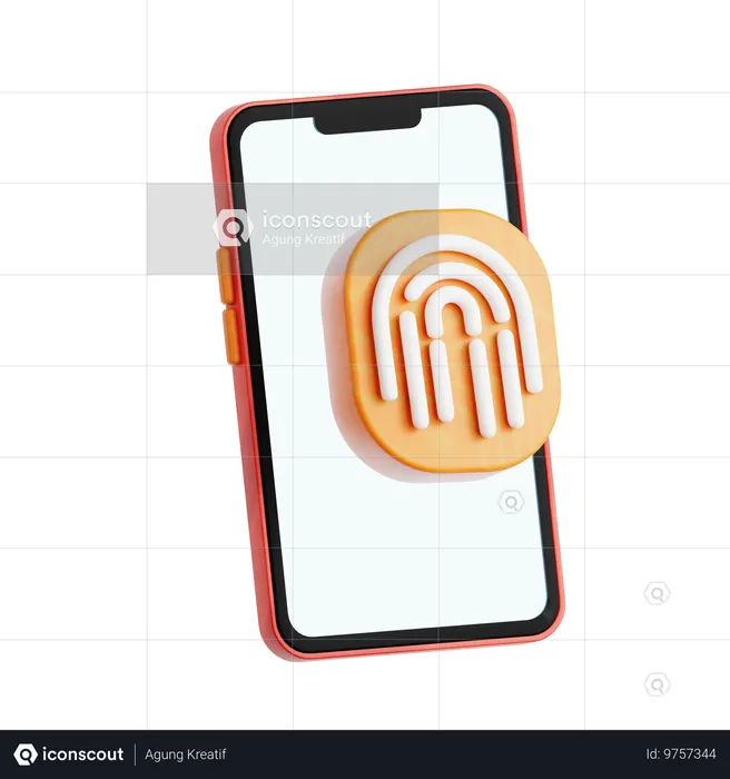 Impronta digitale del cellulare  3D Icon