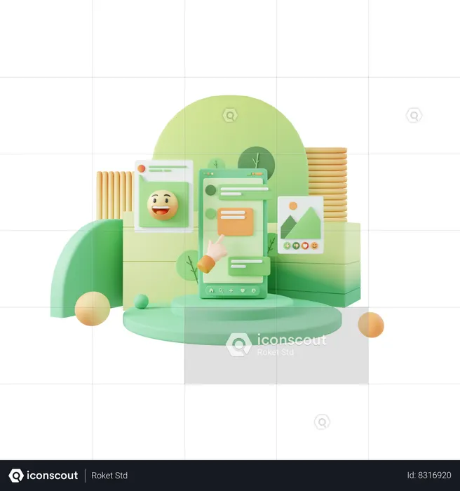 Mobile Interface  3D Icon