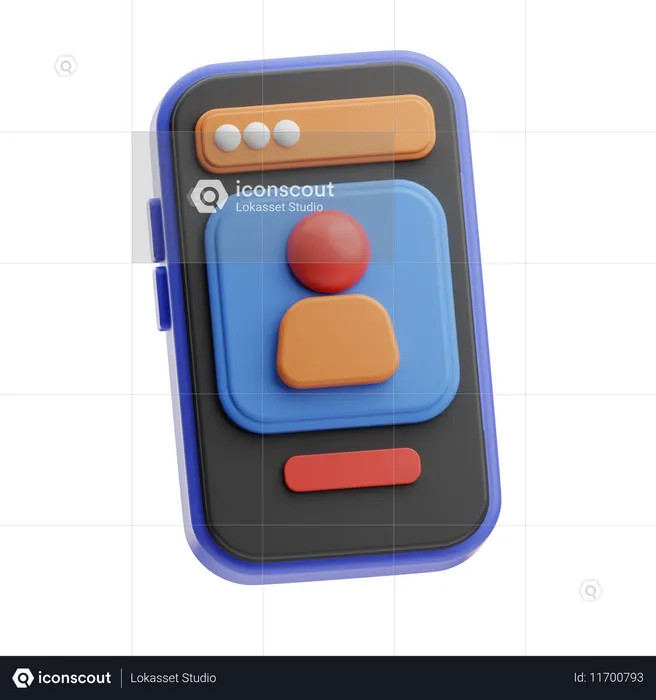 Mobile Interface  3D Icon