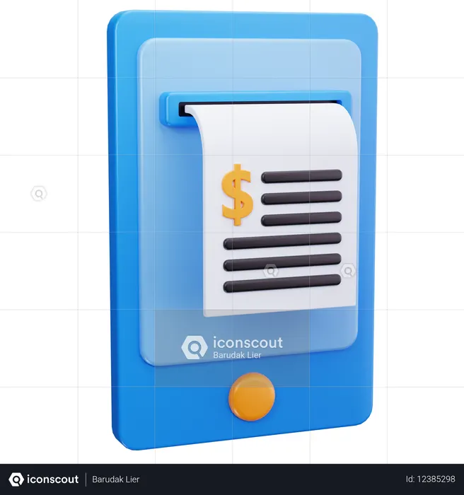모바일 송장  3D Icon