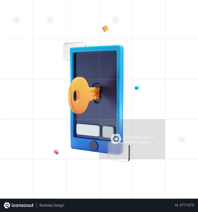 Mobile Key  3D Icon