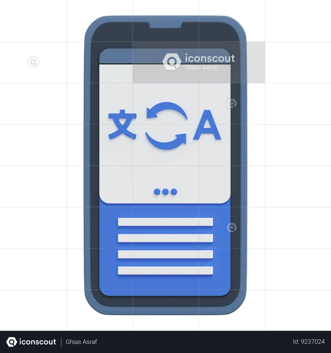 Mobile Language Translation  3D Icon