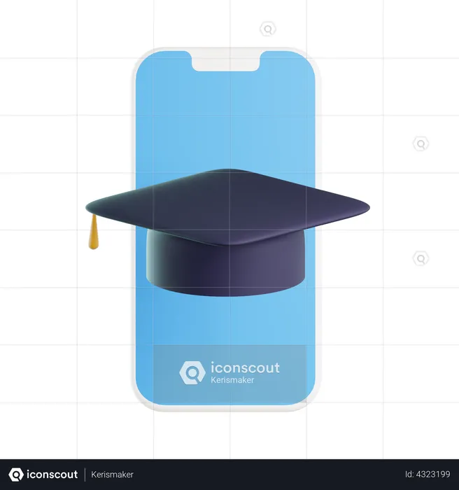 Mobile Learning  3D Icon