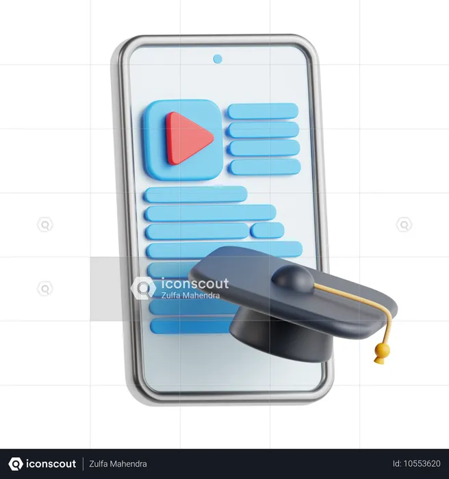 Mobile Learning  3D Icon