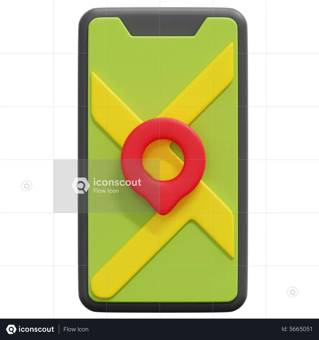 Mobile Location  3D Icon