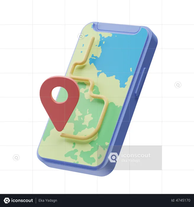 Mobile Location  3D Illustration