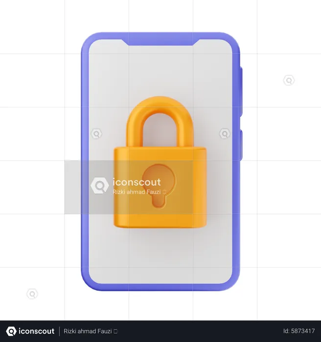 Mobile Lock  3D Icon