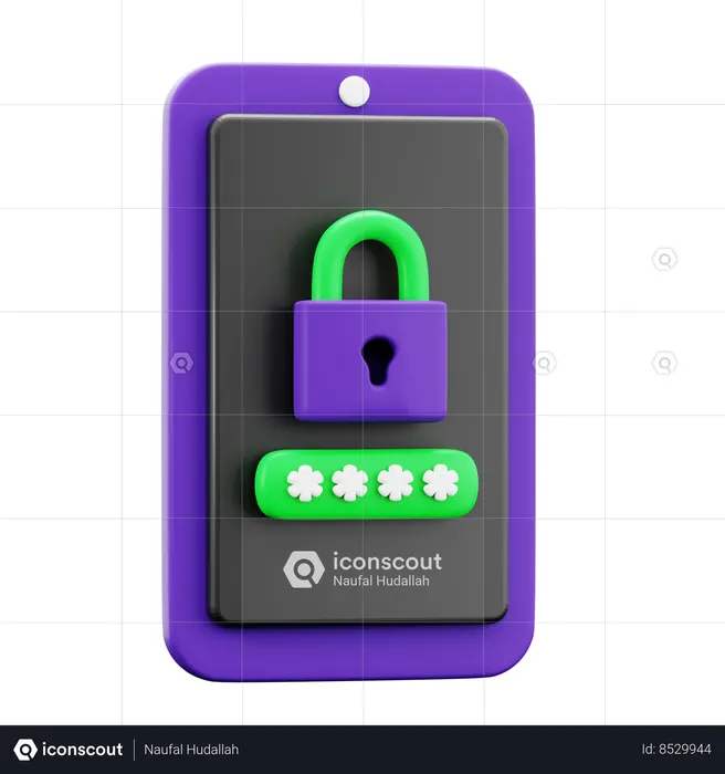 Mobile Lock  3D Icon