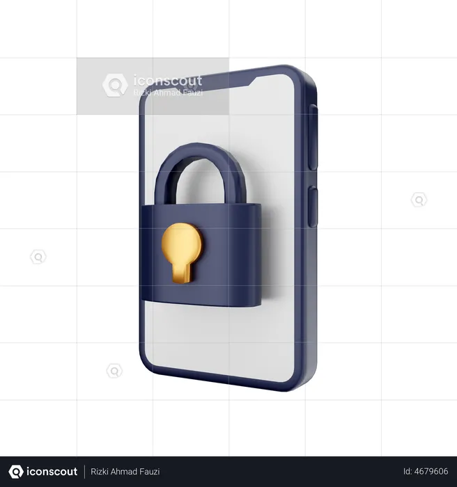 Mobile Lock  3D Illustration