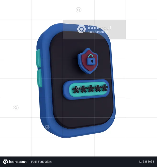 Mobile Log In Security  3D Icon