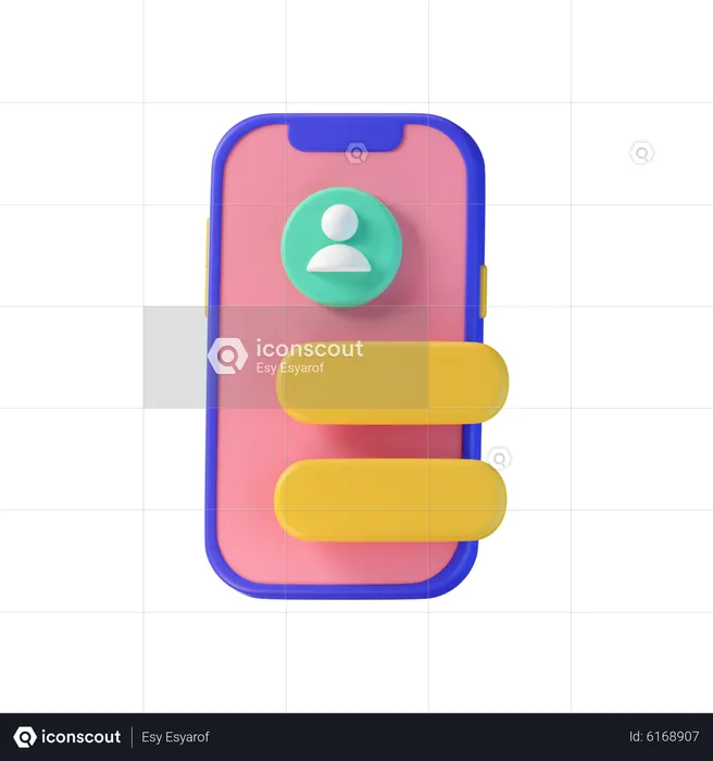 Mobile Login  3D Icon
