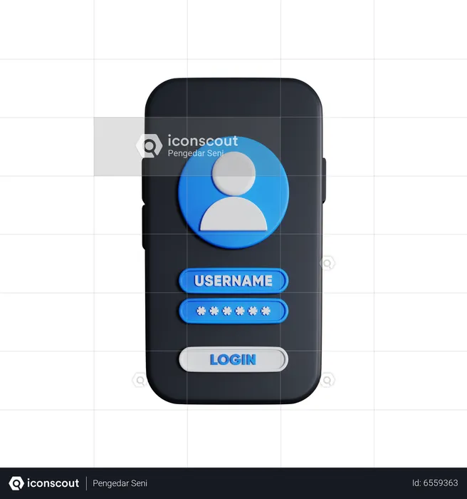 Mobile Login  3D Icon