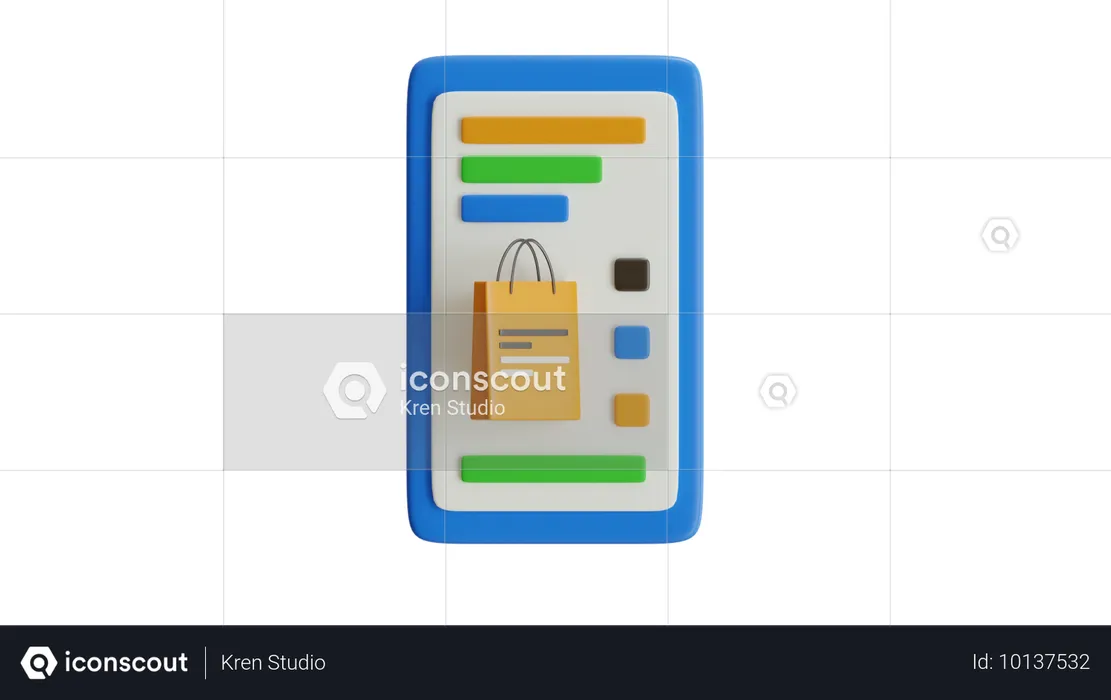 Mobile Market  3D Icon