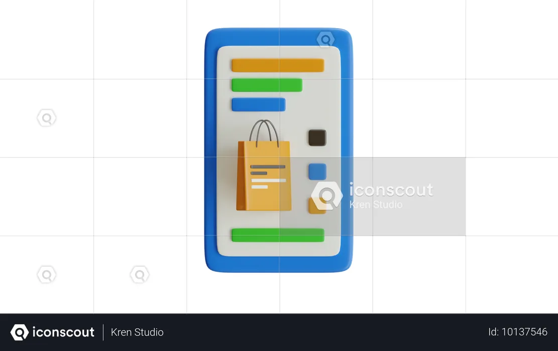 Mobile Market  3D Icon