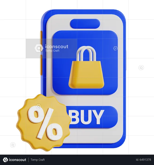 Mobile Market Place  3D Icon