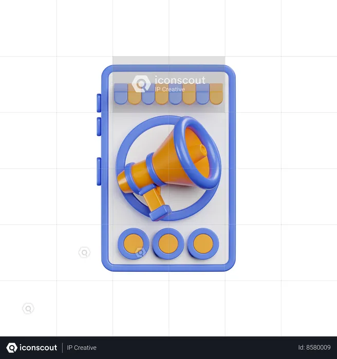 Mobile Marketing  3D Icon