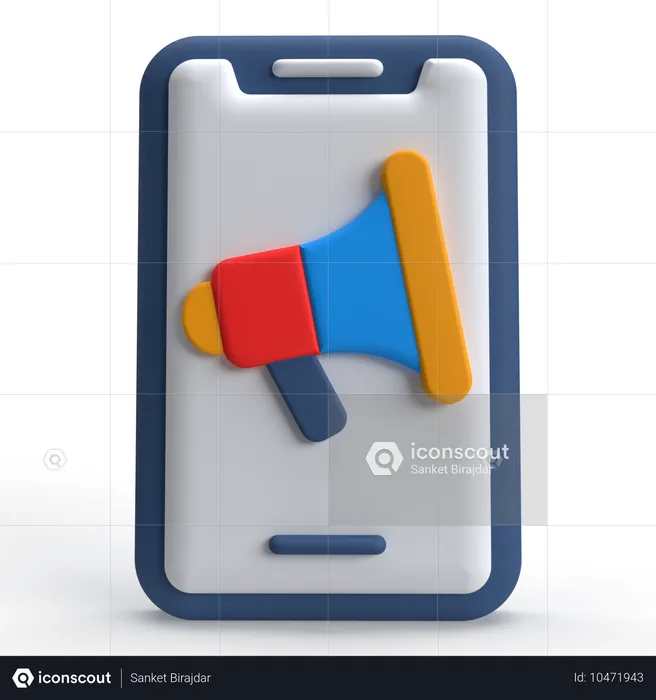 Mobile Marketing  3D Icon