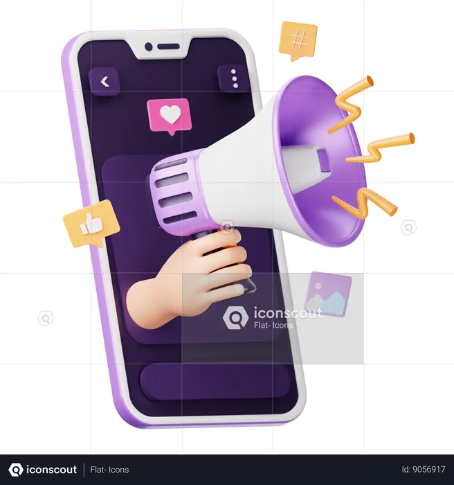 Mobile Marketing  3D Icon