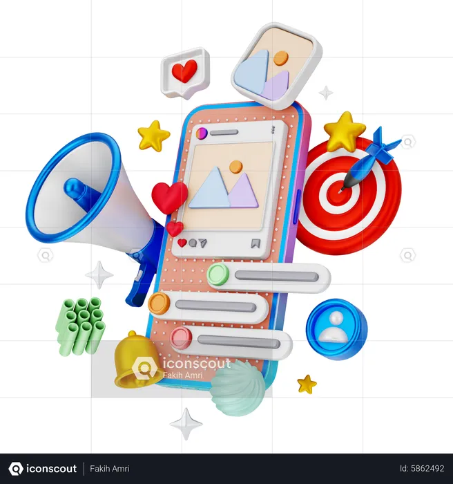 Mobile Marketing  3D Illustration