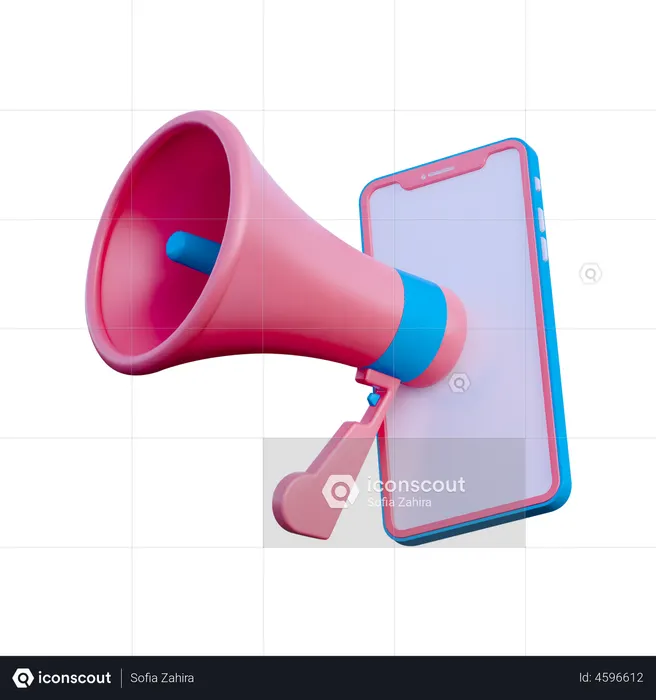 Mobile Marketing  3D Illustration