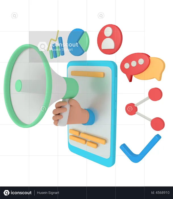 Mobile Marketing  3D Illustration