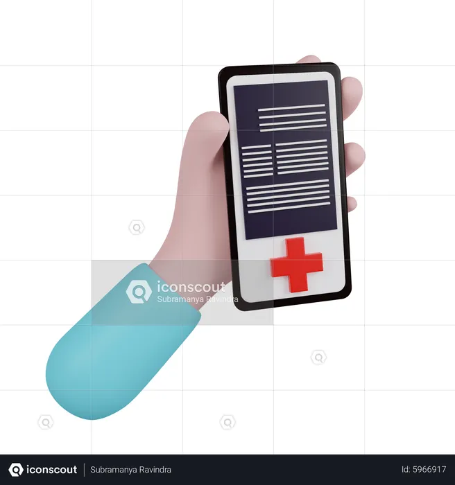 Mobile Medical Records  3D Icon