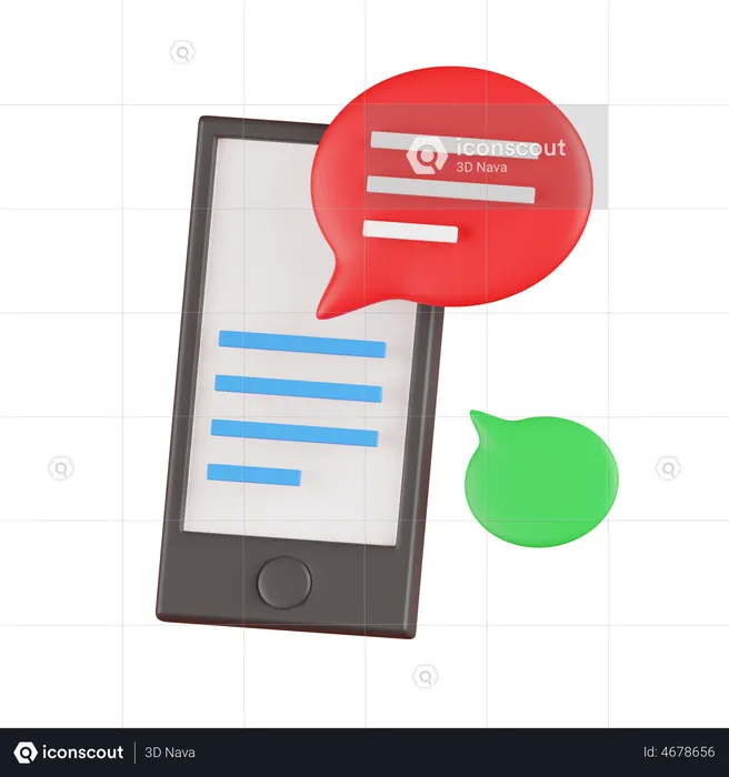Mobile Message  3D Illustration