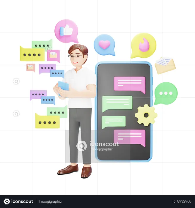 Mobile Messaging  3D Illustration