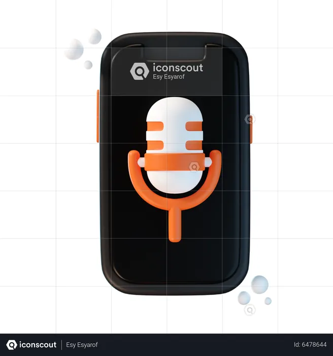 Mobile Microphone  3D Icon